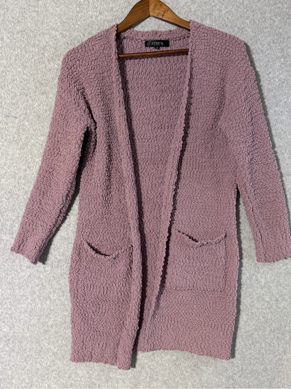 Zesica Mauve Open-Front Cozy Cardigan women’s small